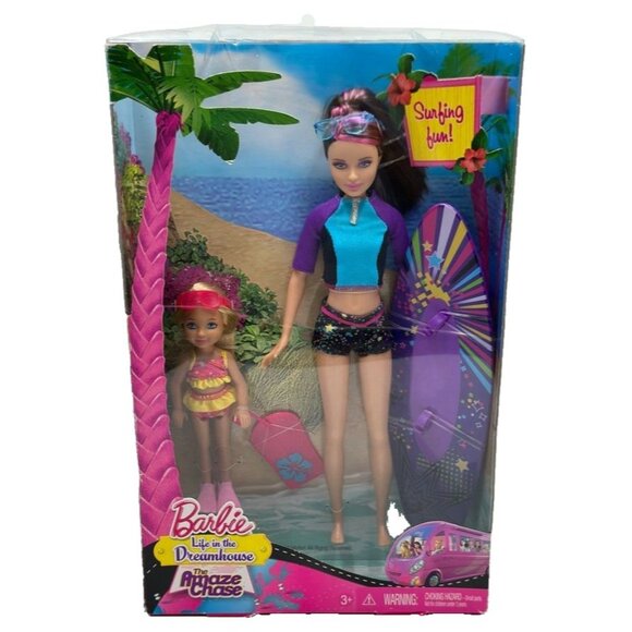 NIB Barbie Life In The Dream House Surfing Fun Skipper Chelsea Amaze Chase Line - Picture 1 of 6